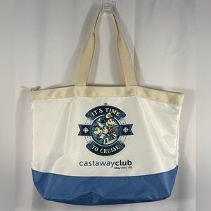 Disney Cruise Line Castaway Club Mickey Mouse Large Zippered Tote Bag #1